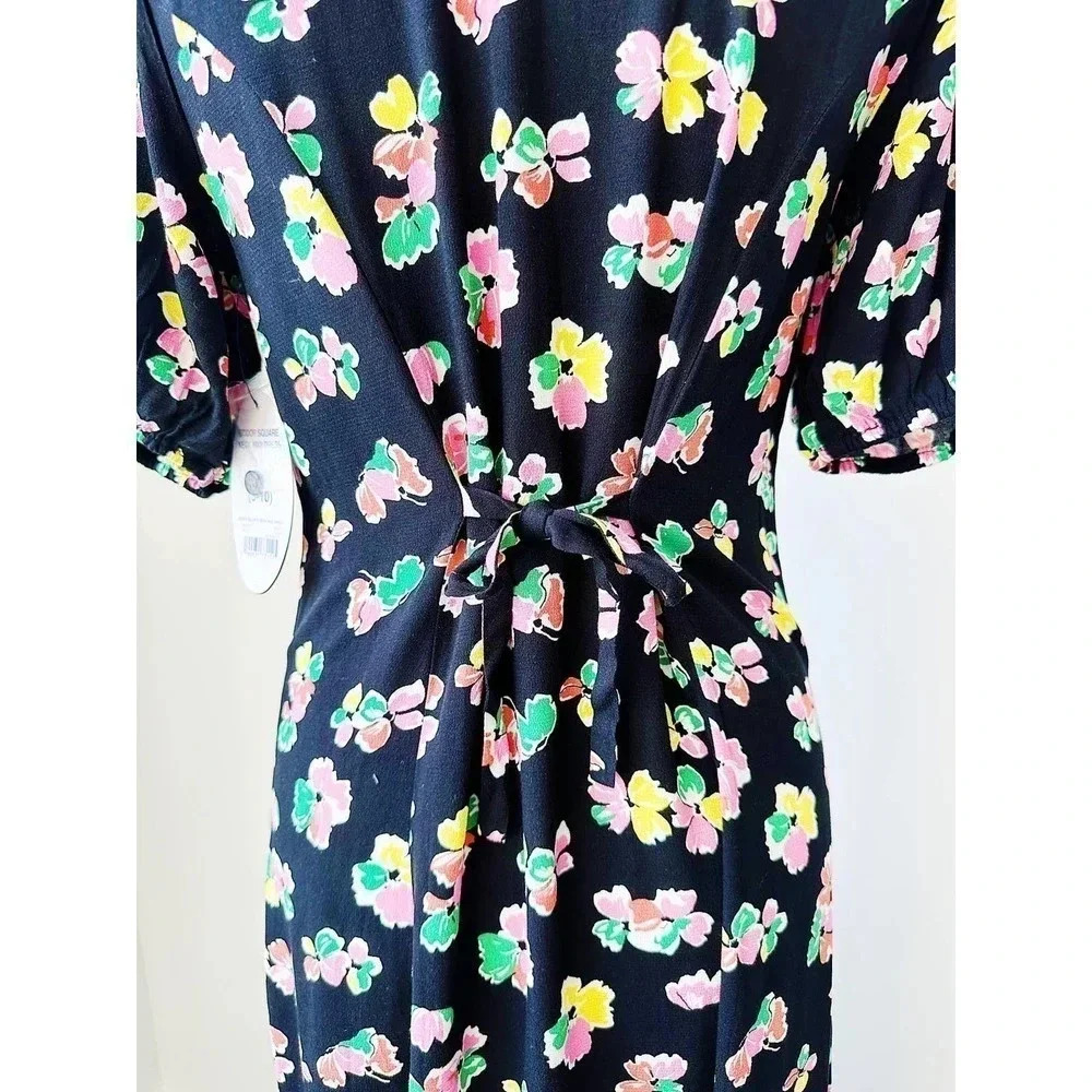 NWT Scoop Black Floral Button Front Midi Dress Size M - Picture 9 of 16